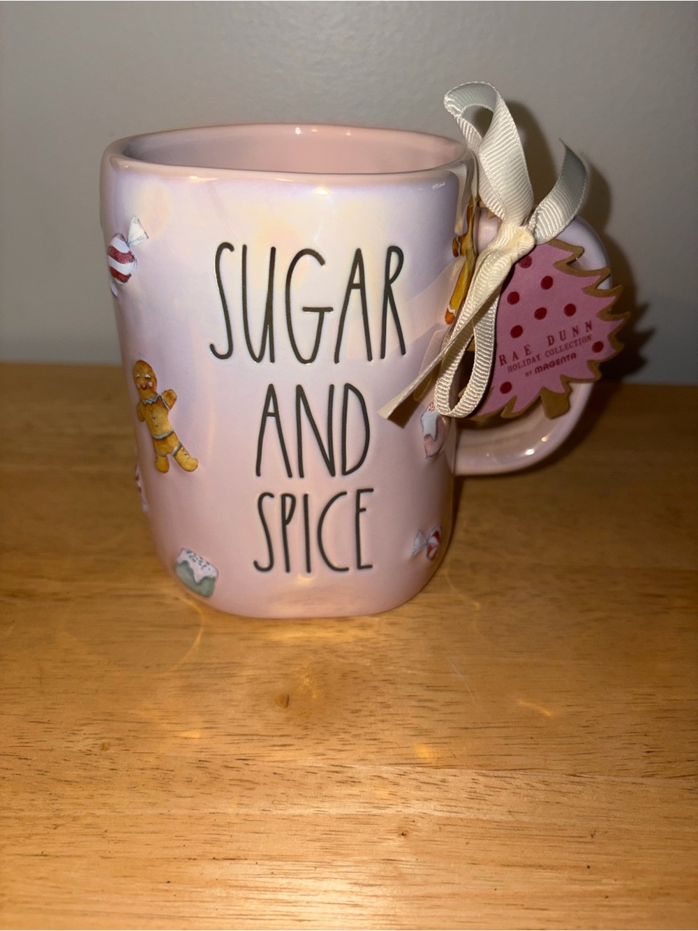 Rae Dunn Pink Sugar and Spice Holiday Ceramic Mug